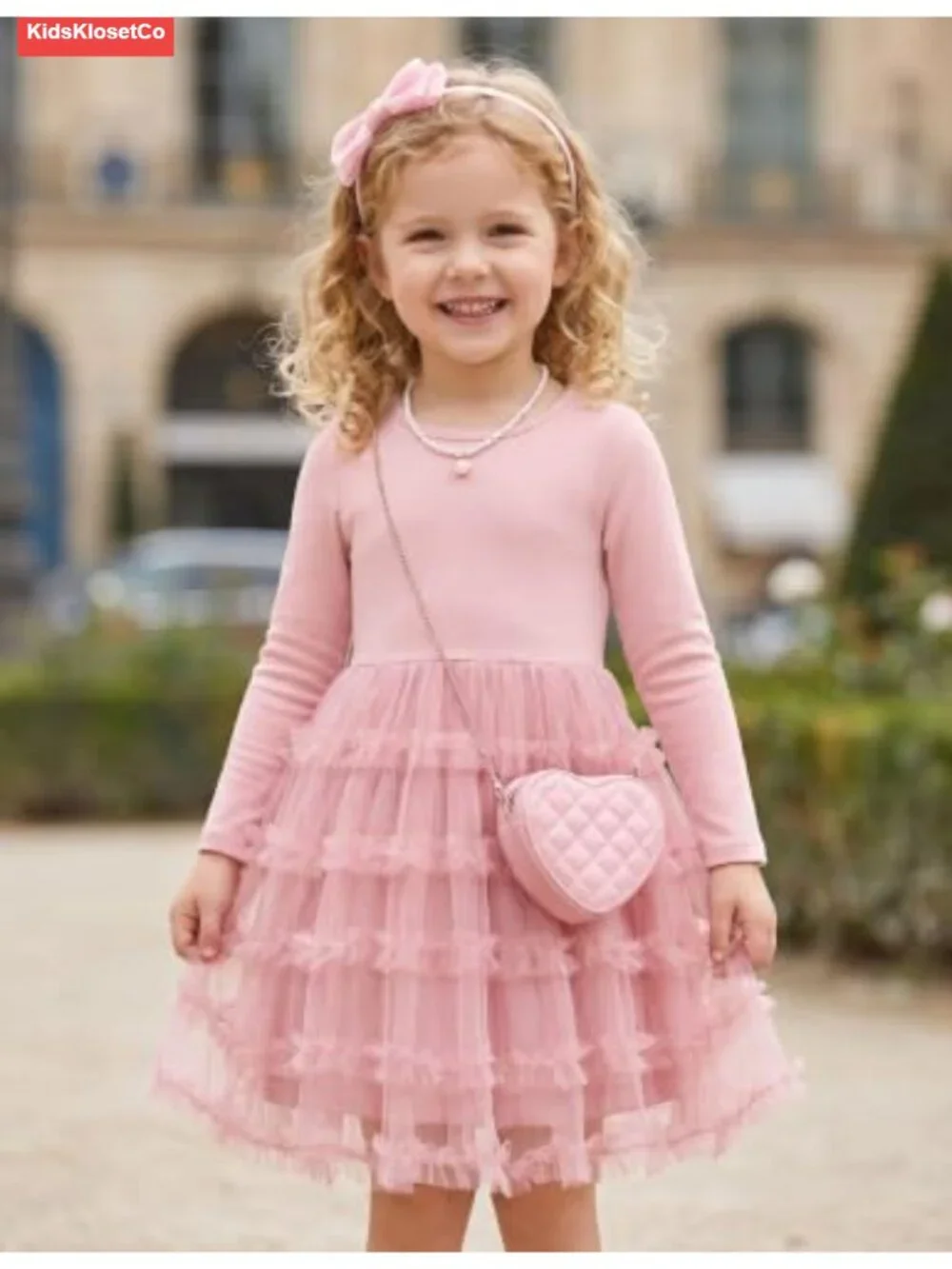 Toddler Girls Ruffle Tiered Party Tulle Dress Long Sleeve Tutu